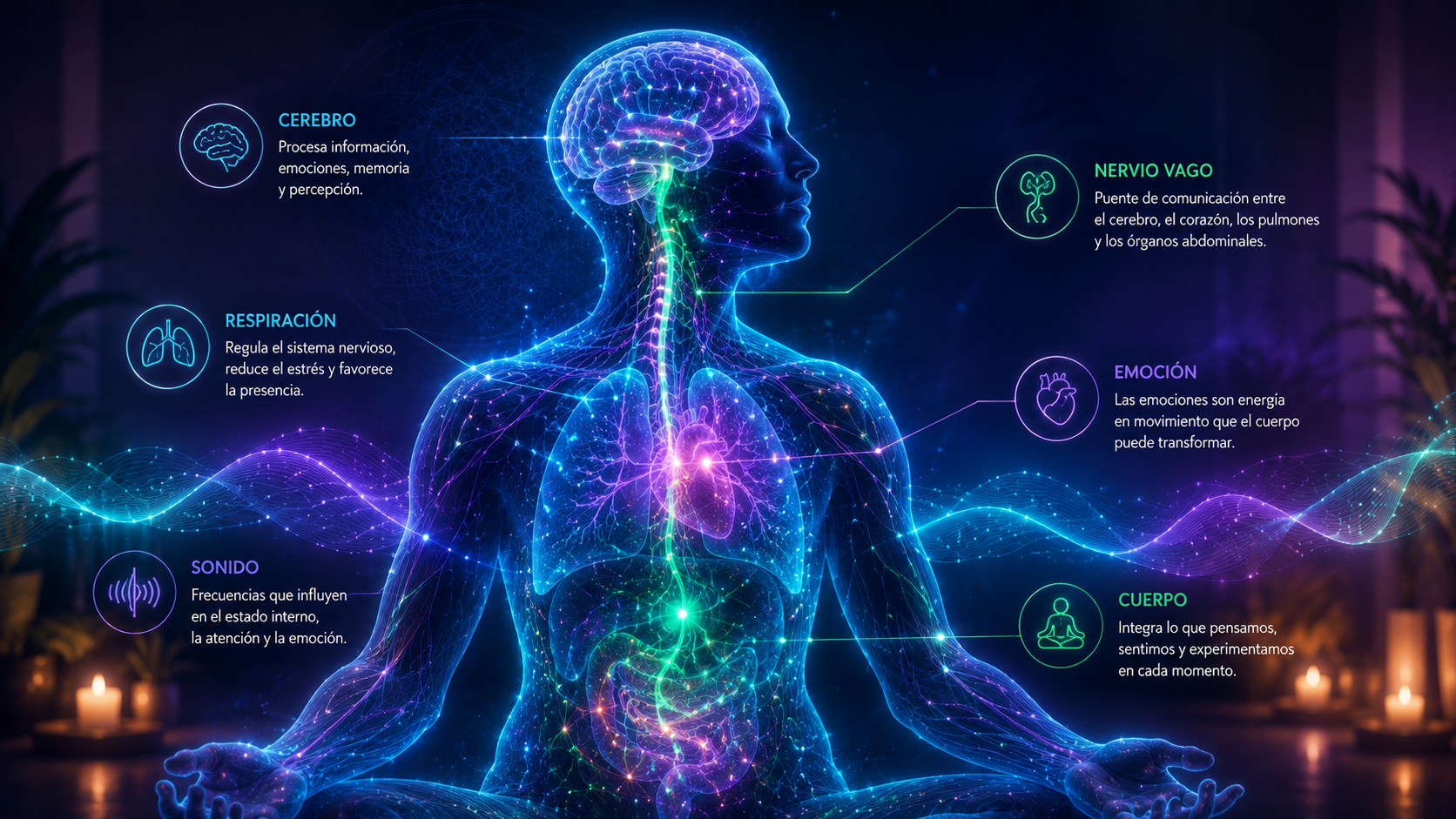 Representación visual de neurociencia aplicada al cuerpo
